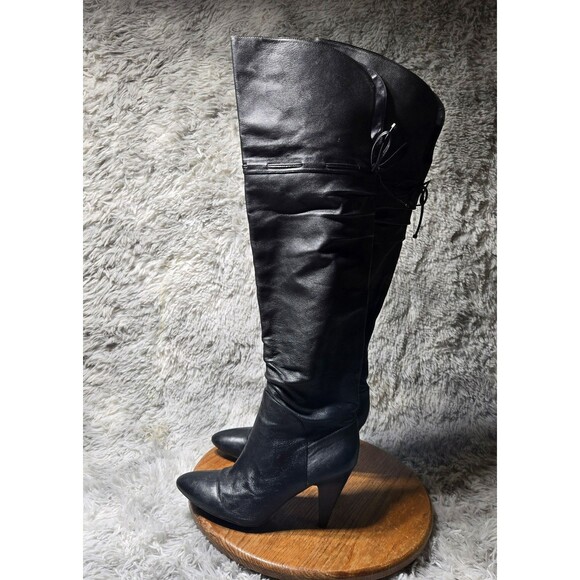Guess Revenge Womens Size 9.5 Retro Y2K Over The Knee Leather Ribbon Boots - Picture 1 of 12